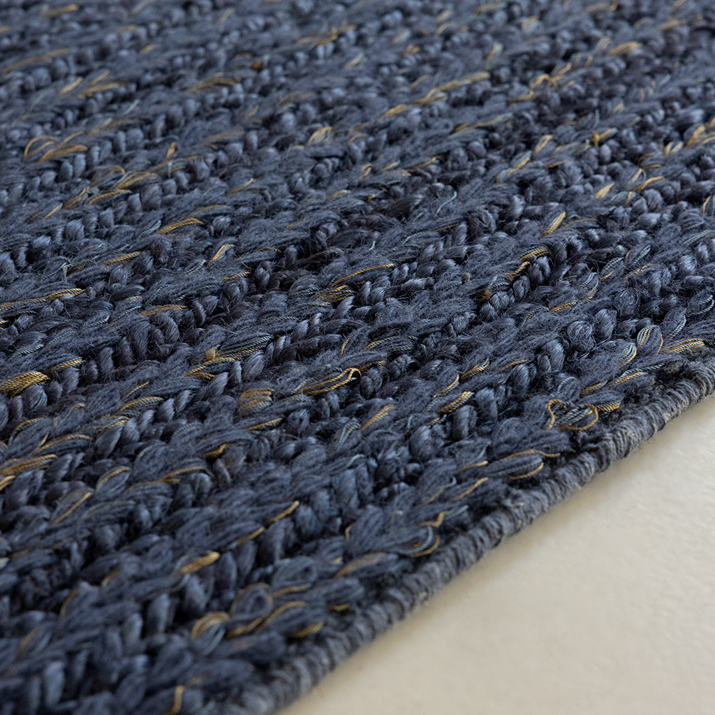 Tapis Artisan Tresse Denim | Taille: 140 x 200 cm