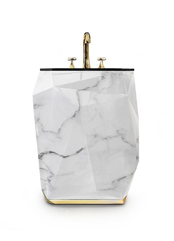 Lavabo Sur Colonne Jewel en Fausse Marbre