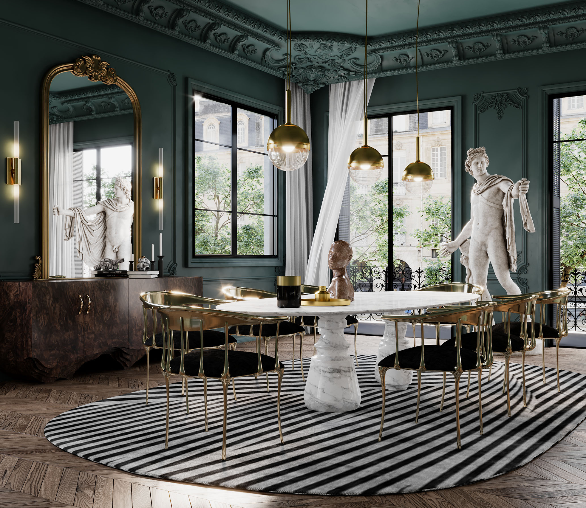 Grande Table Ovale Estremoz Obsidienne
