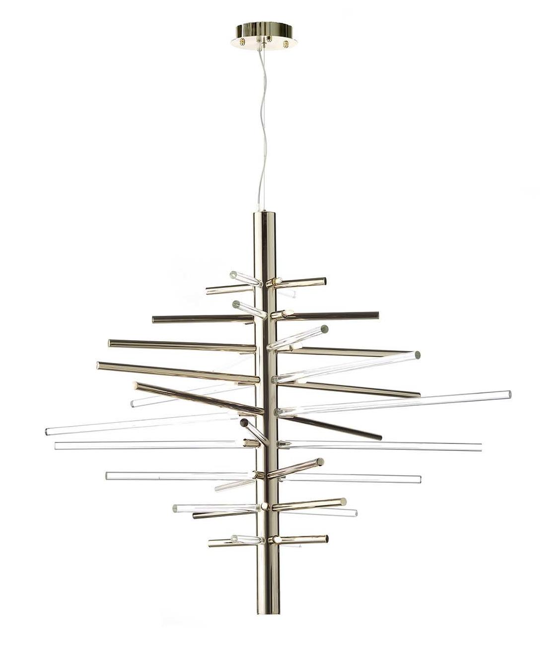 Lustre Twist en Verre Doré