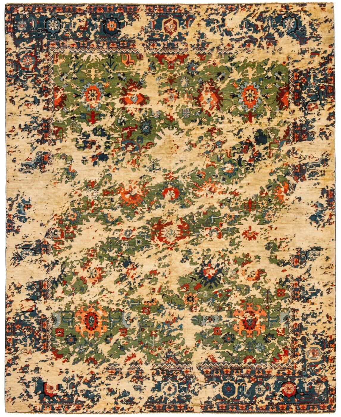 Tapis Bidjar Kingscross Double Ciel Vert Ps3 Soie
