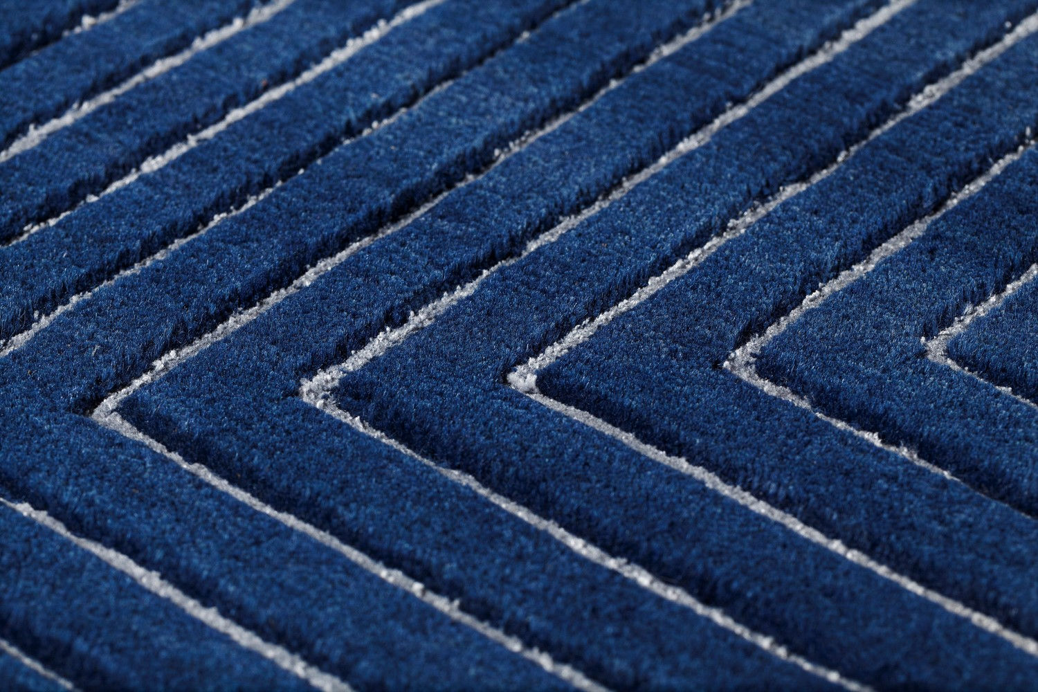 Tapis à Cadre Violet en Laine & Viscose