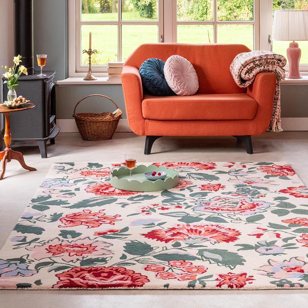 Tapis Wendling Floral Coquelicot Rouge