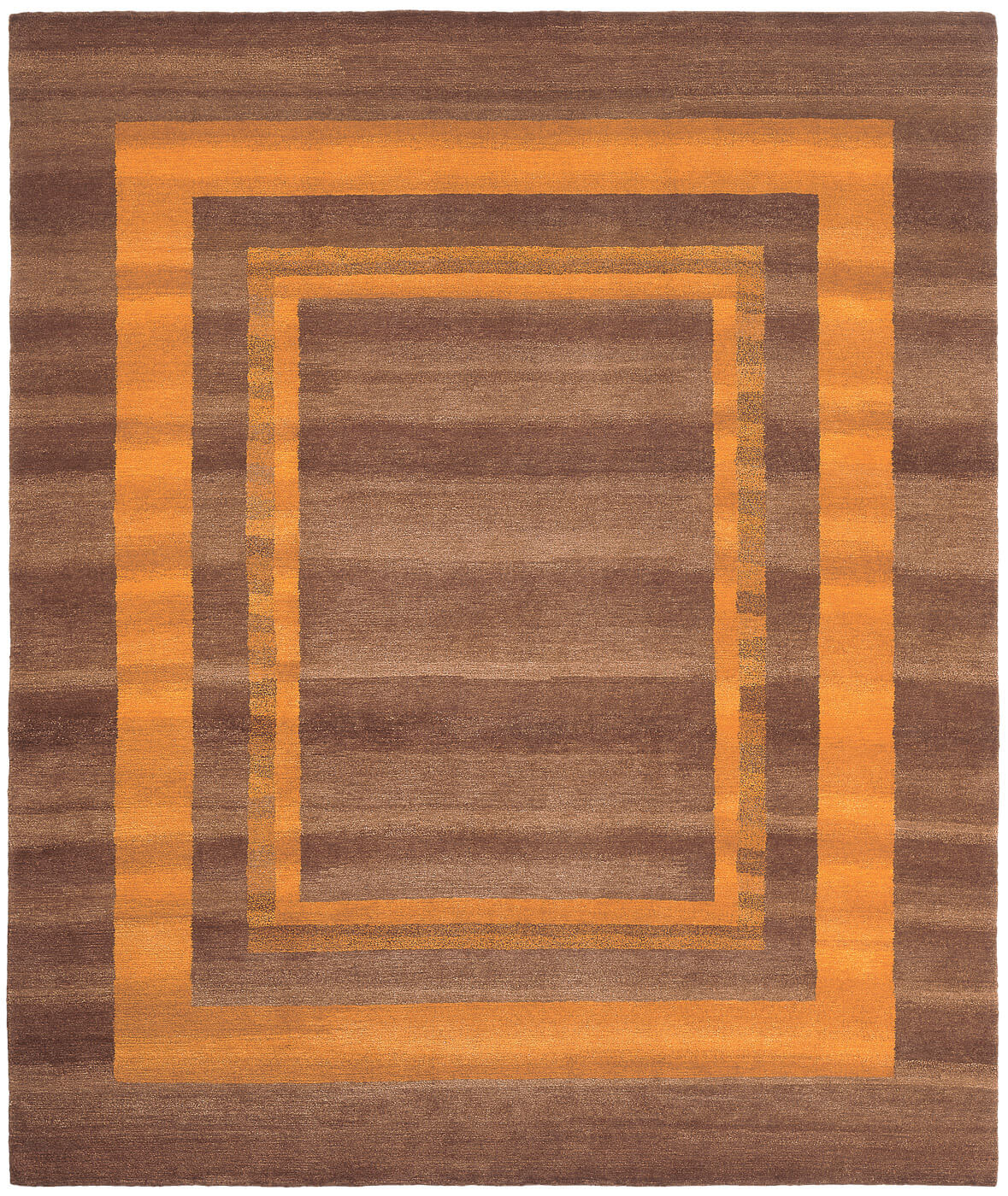 Tapis Gamba Triple Bordure Marron Orange