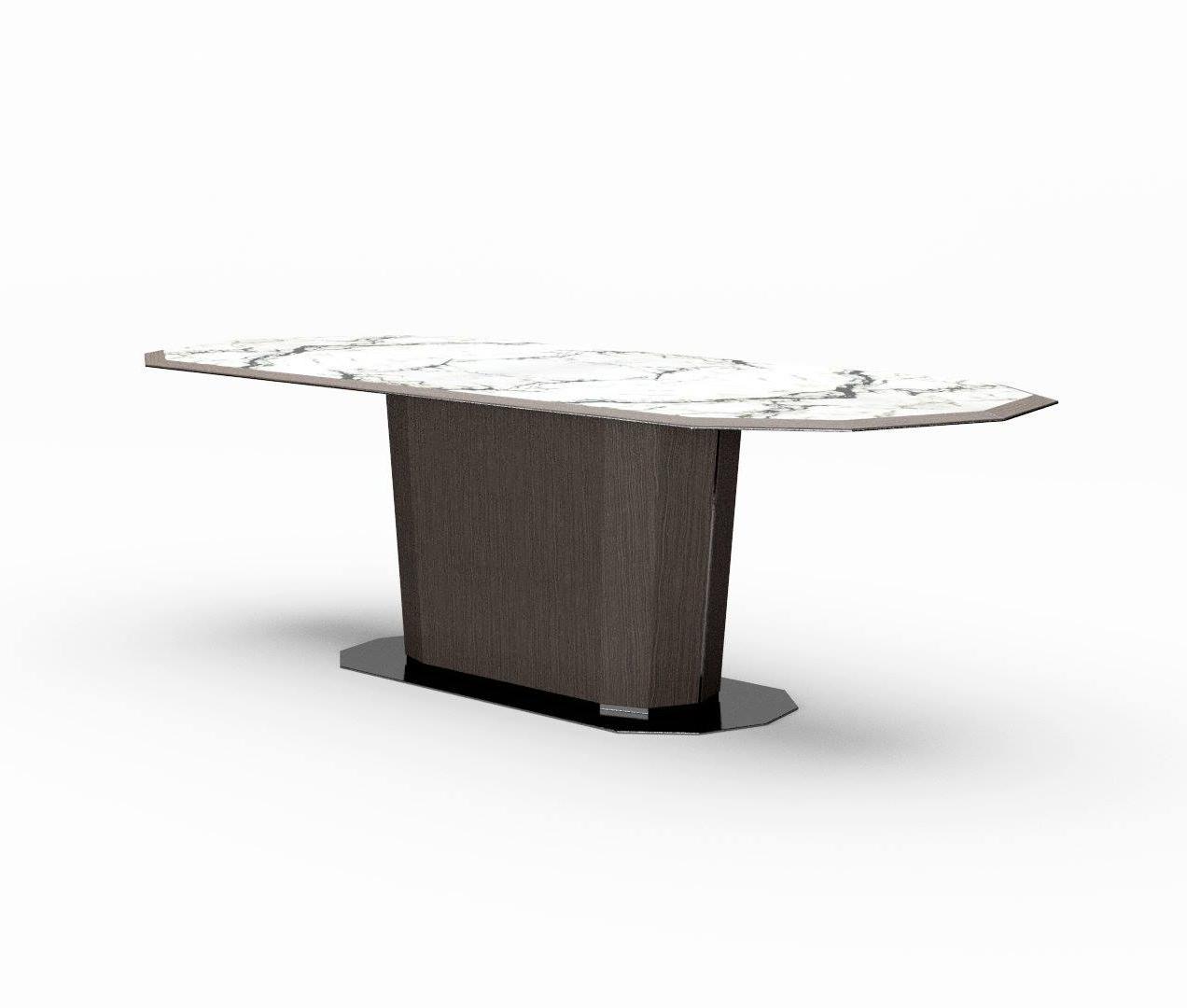 Table de salle à manger ovale en marbre Mizar