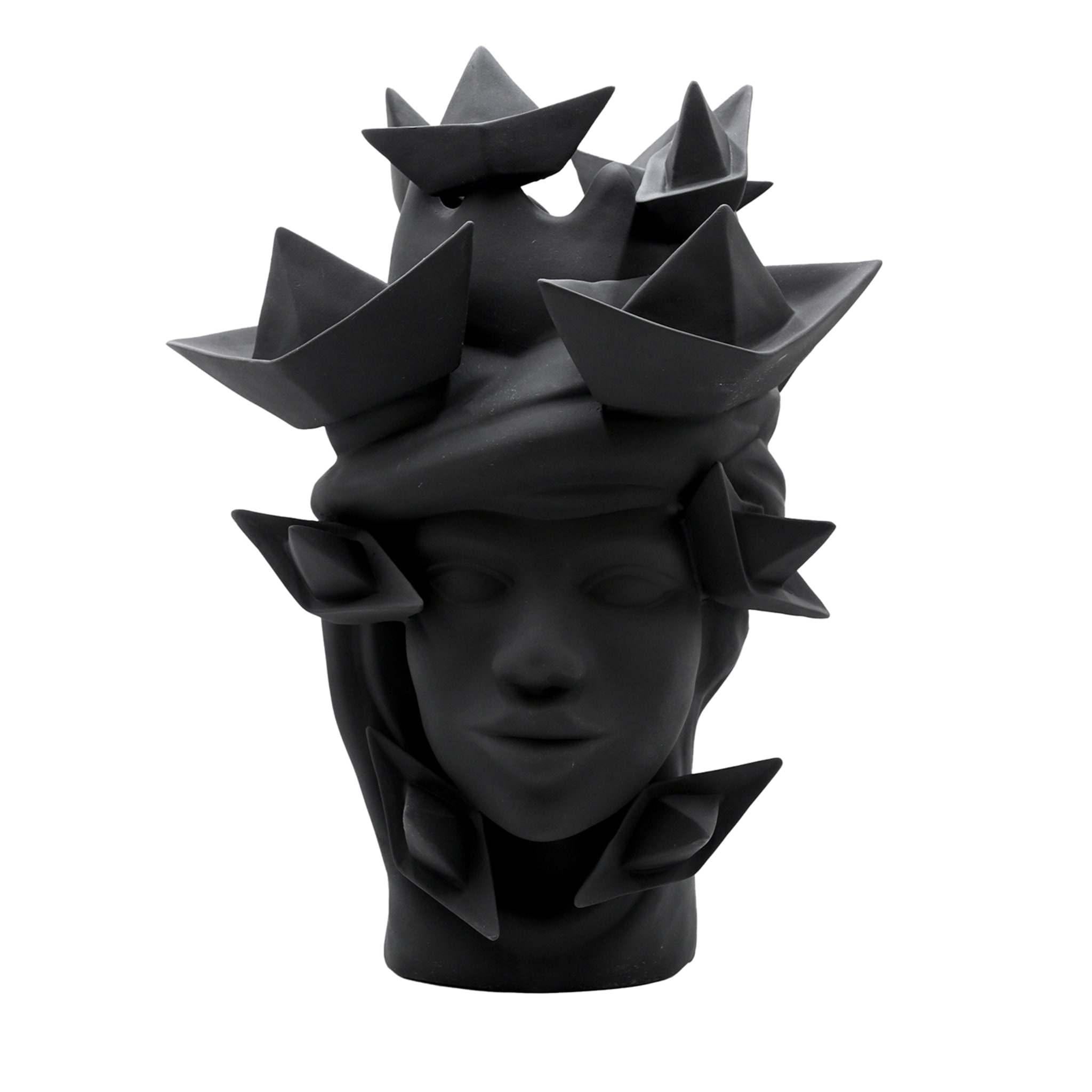 Sculpture Tête De Maure Gris Foncé