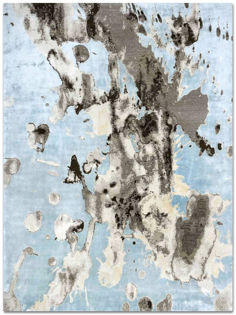 Tapis No. 04 Naturel sur Bleu Clair | Taille: 122 x 183 cm