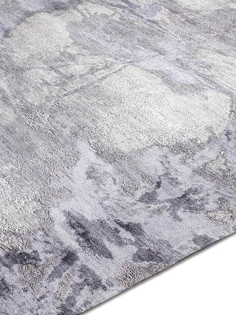 Tapis noué main Gris Clair