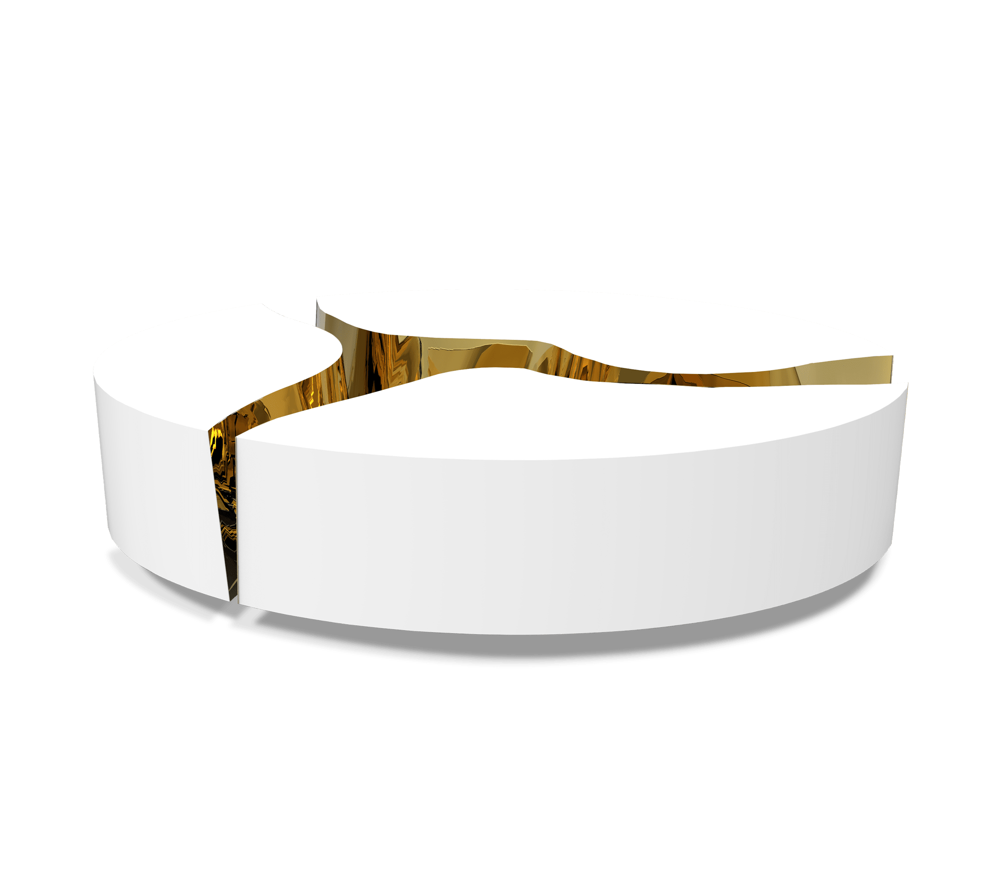 Table Basse Ovale Blanche Fissure