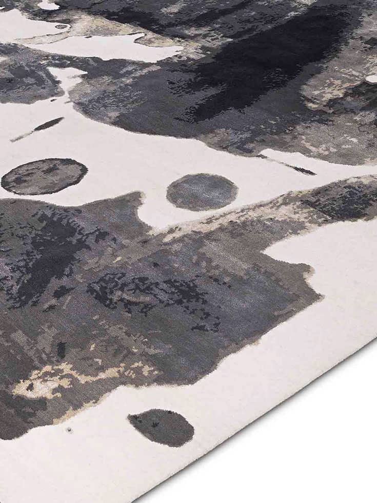 Tapis No. 01 Noir & Blanc sur Blanc