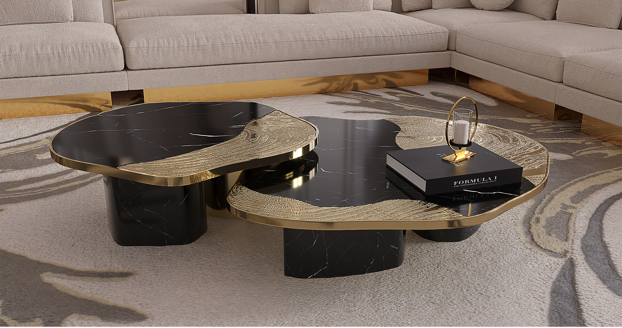 Set Tables Athena Noir & Or