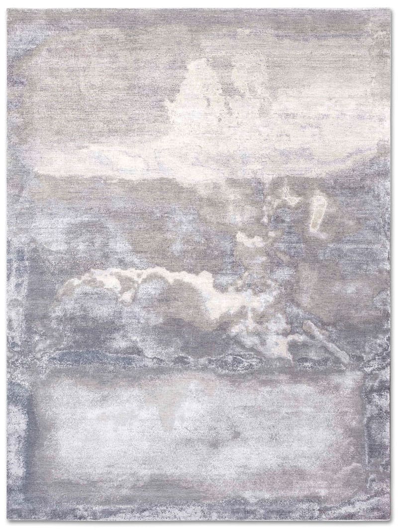 Tapis No. 15 Nuages Gris Clair sur Gris