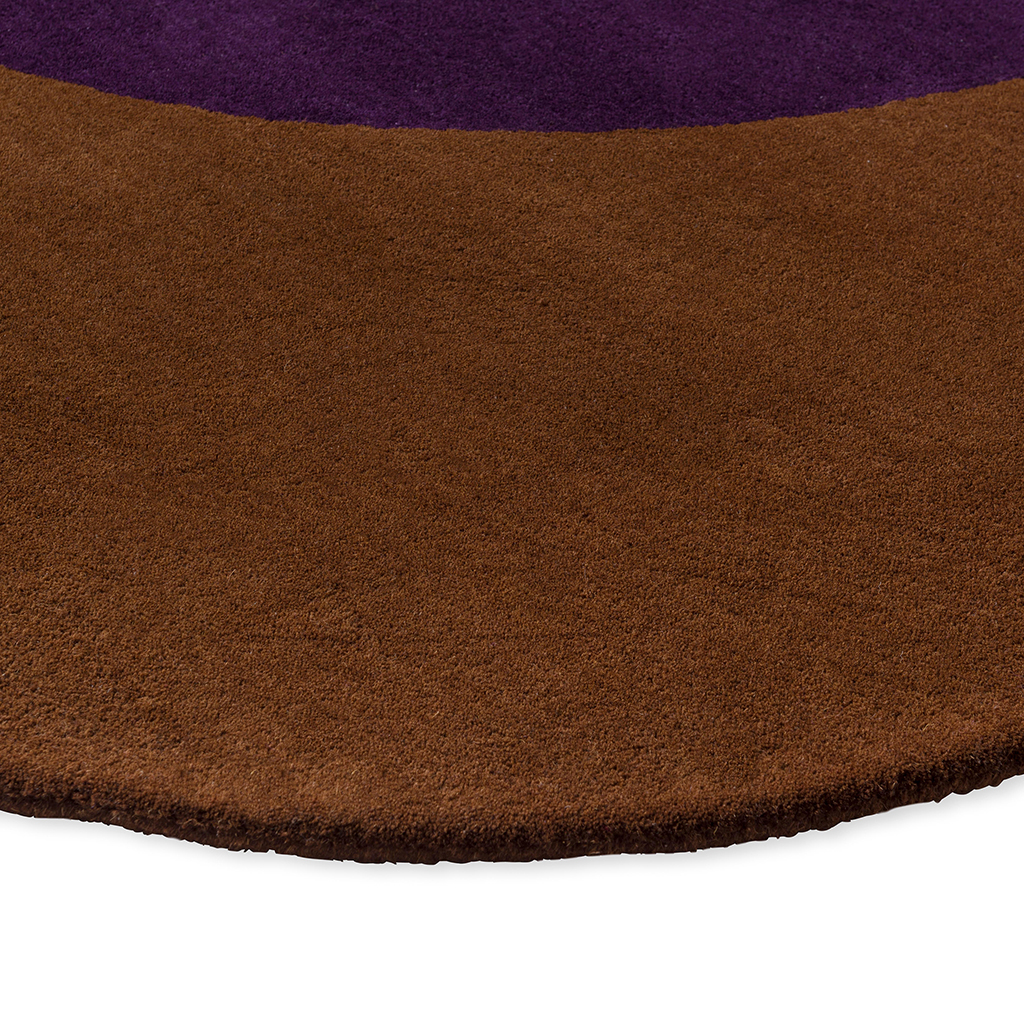 Tapis design en laine Flower Spot Chestnut / Violet 158401