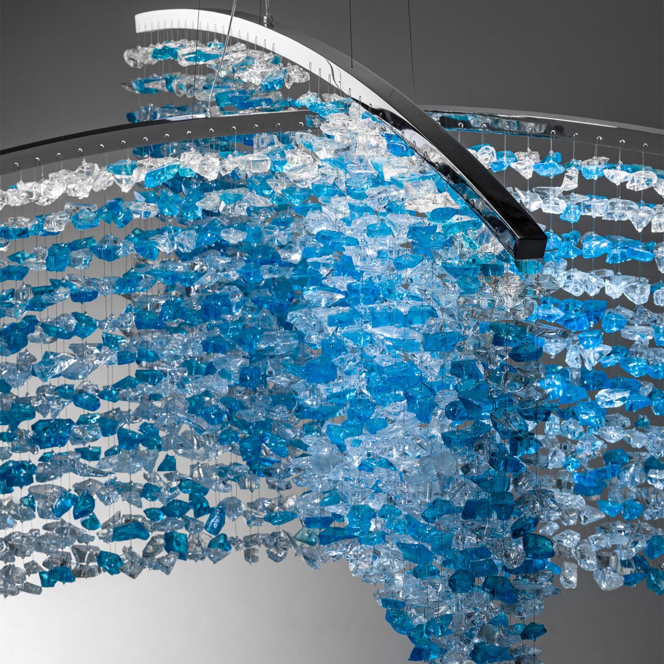 Lustre en verre de Murano bleu