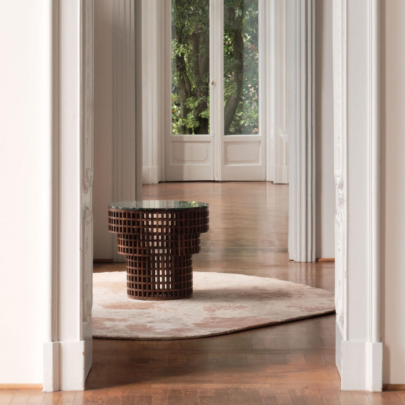 Table d'Appoint Noyer & Marbre