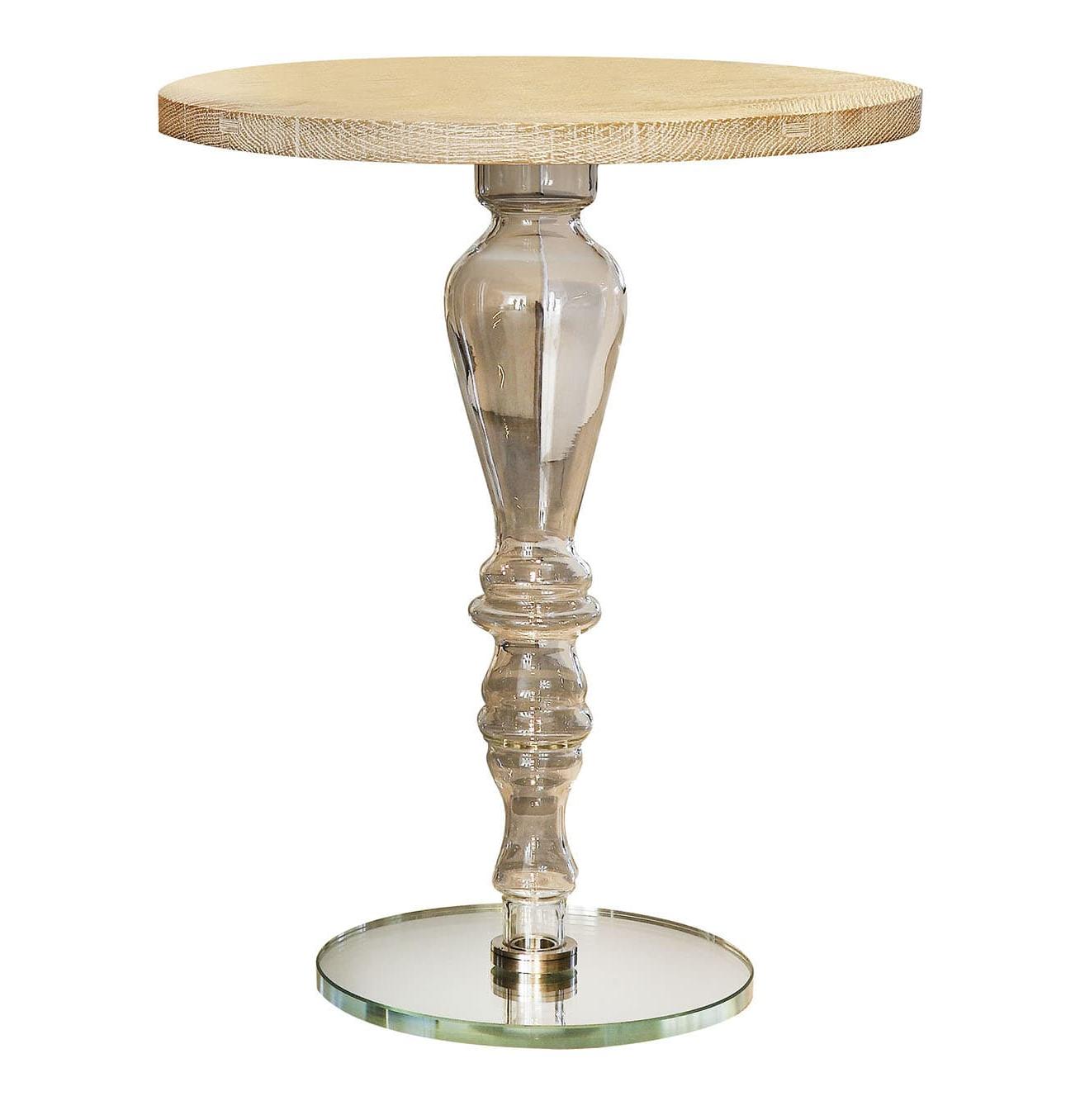 Table d'appoint sculpturale avec plateau en verre