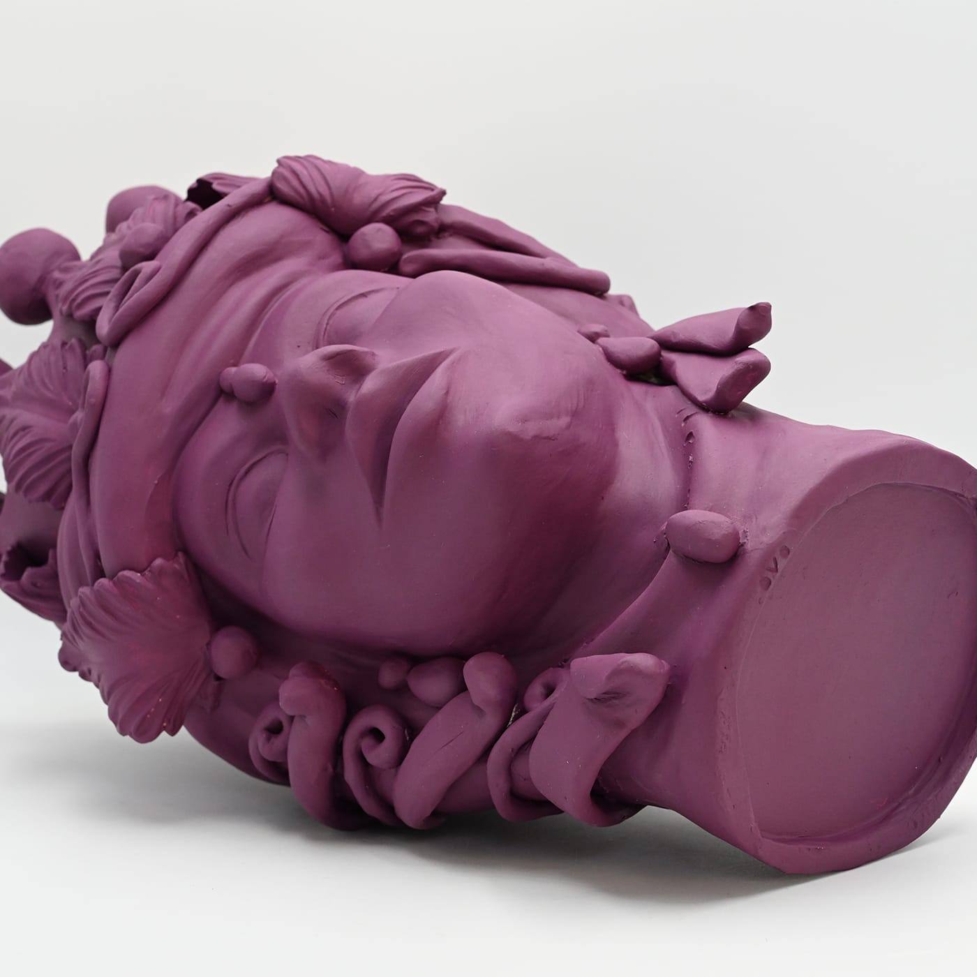 Sculpture Tête De Maure Violet Artisanale