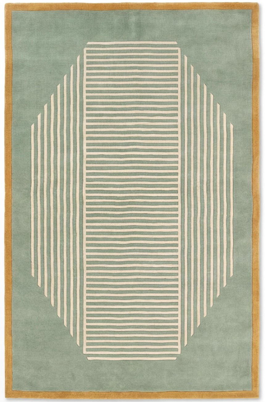 Tapis de luxe Octagon Lines Sage