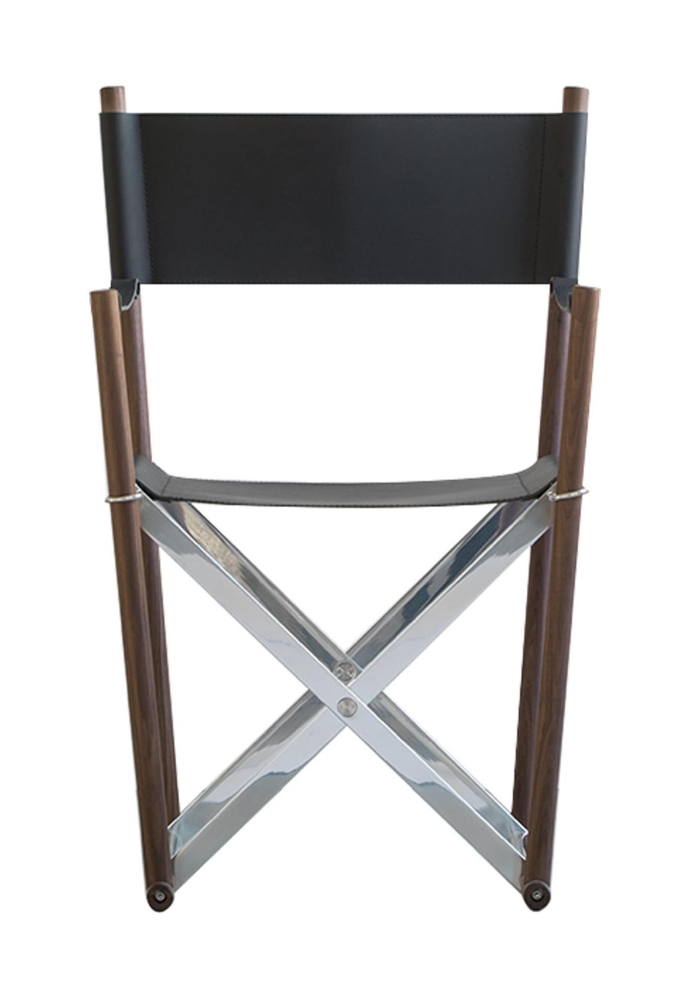 Chaise En Cuir Regista | Piètement / Base: Solid Black Walnut | Assise: Cuir
