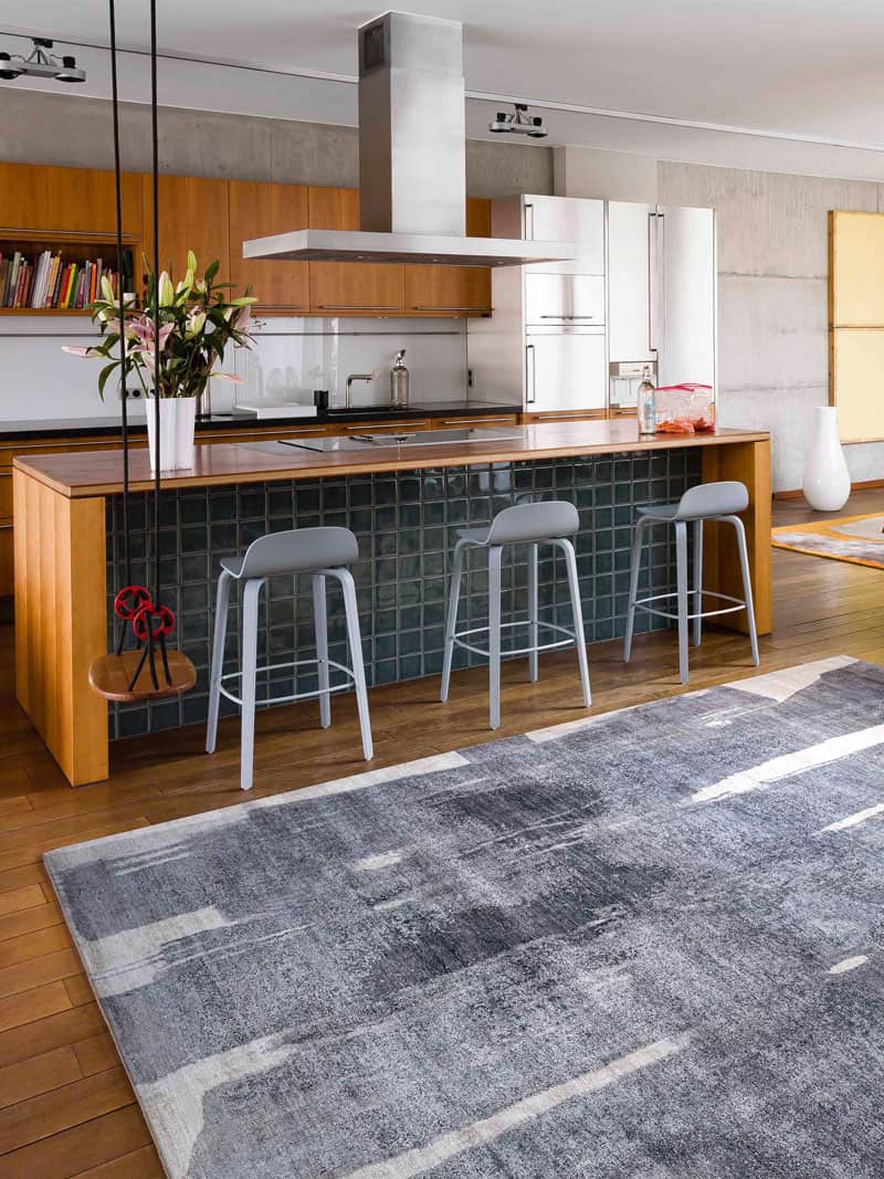Tapis tissé main Gris Foncé | Taille: 140 x 210 cm