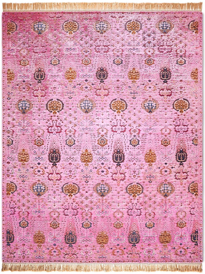 Tapis de luxe fait main Isfahan Rose Clair