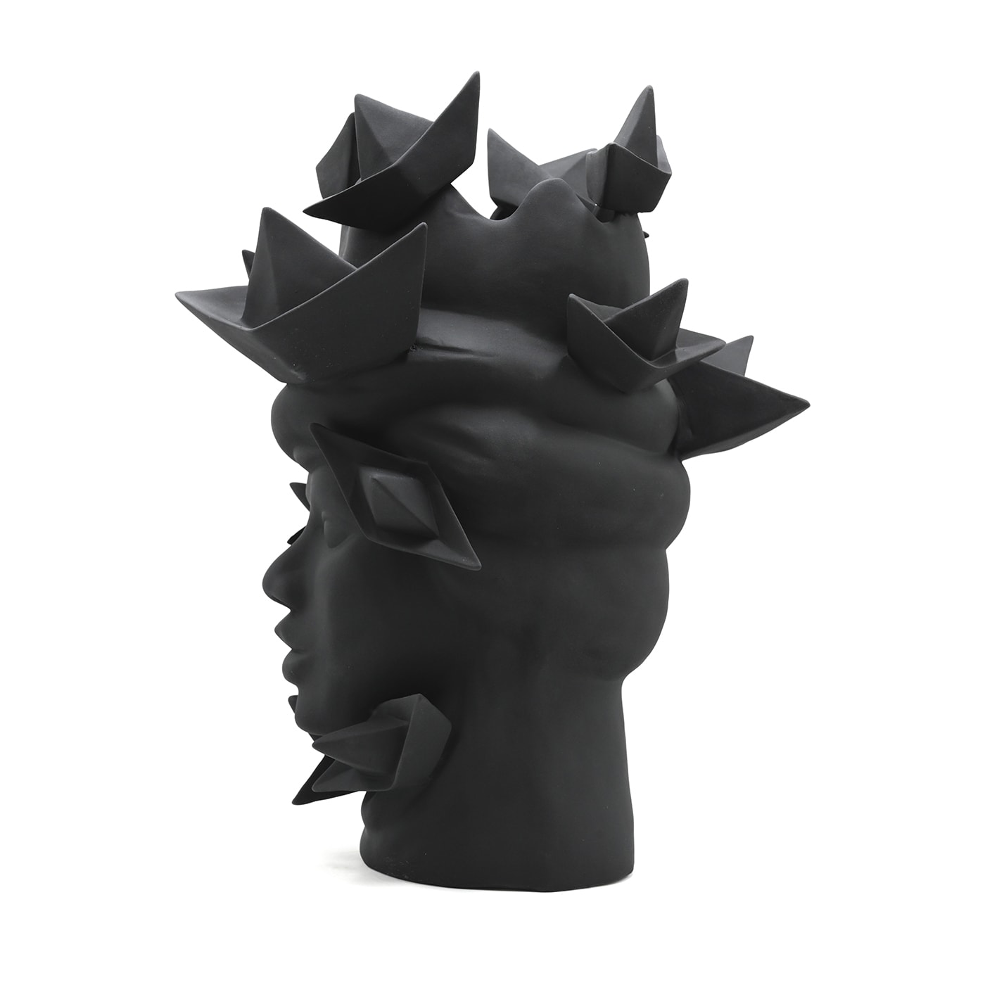 Sculpture Tête De Maure Gris Foncé