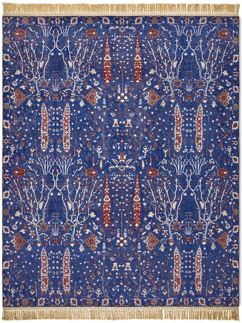 Tapis de luxe Jardin de Pins Bleu