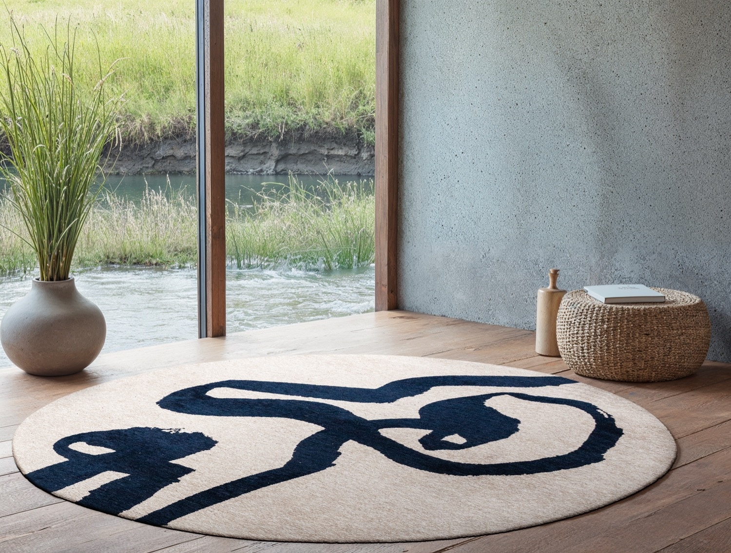 Tapis Ribbon «Sea Ink» 9849 Rond | Taille: Ø 240 cm