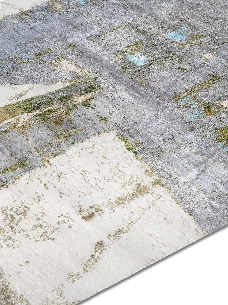 Tapis tissé main Vert Rouille