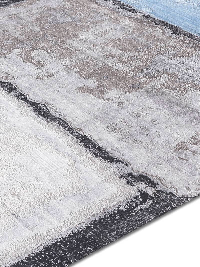 Tapis tissé main Bleu Clair Taupe