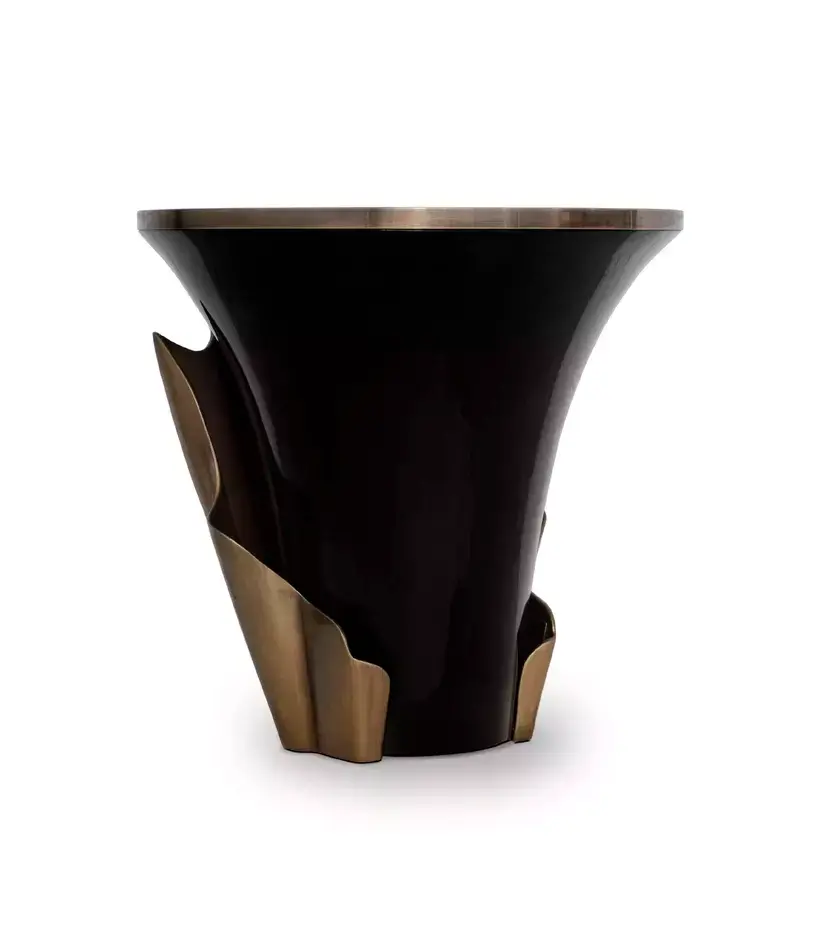 Table d’Appoint Yasmine Feuille d’Or Vieillie