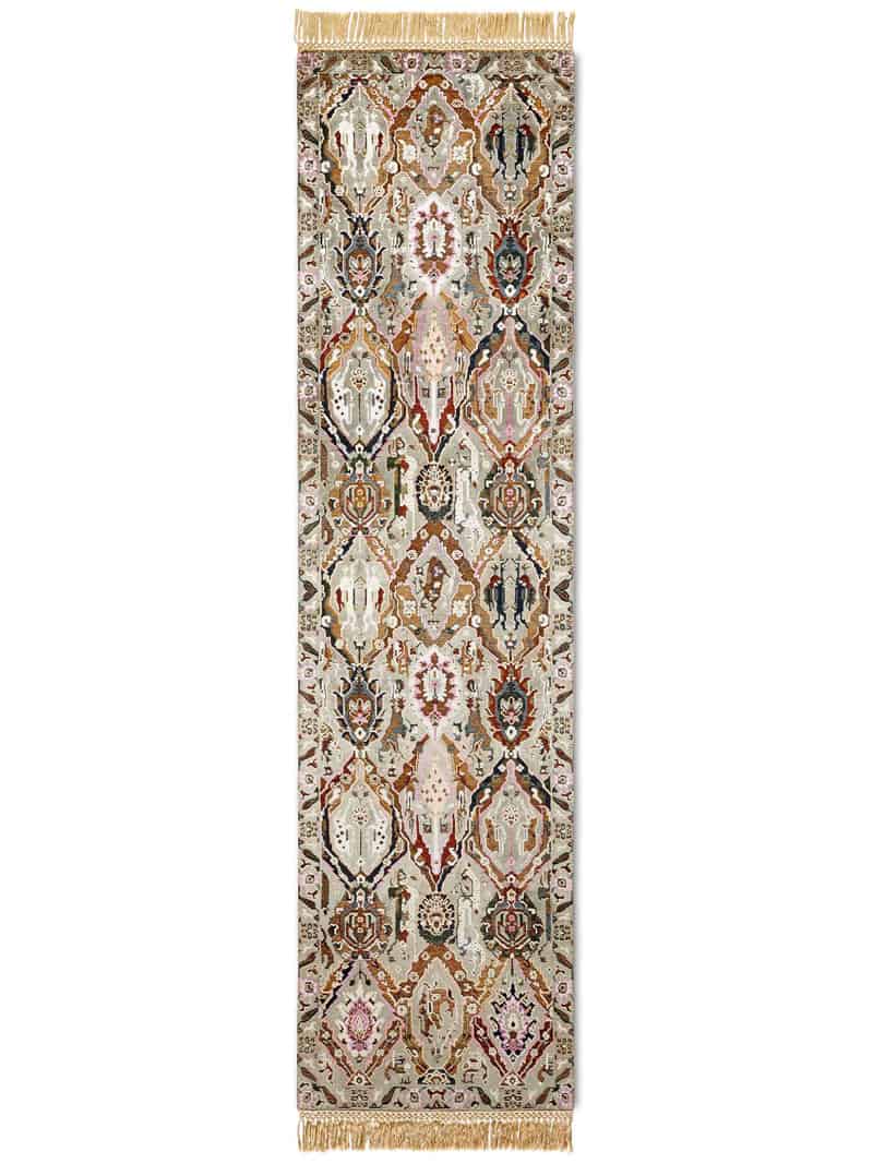 Tapis de luxe fait main KavaBagh Vert | Taille: 160 x 365 cm
