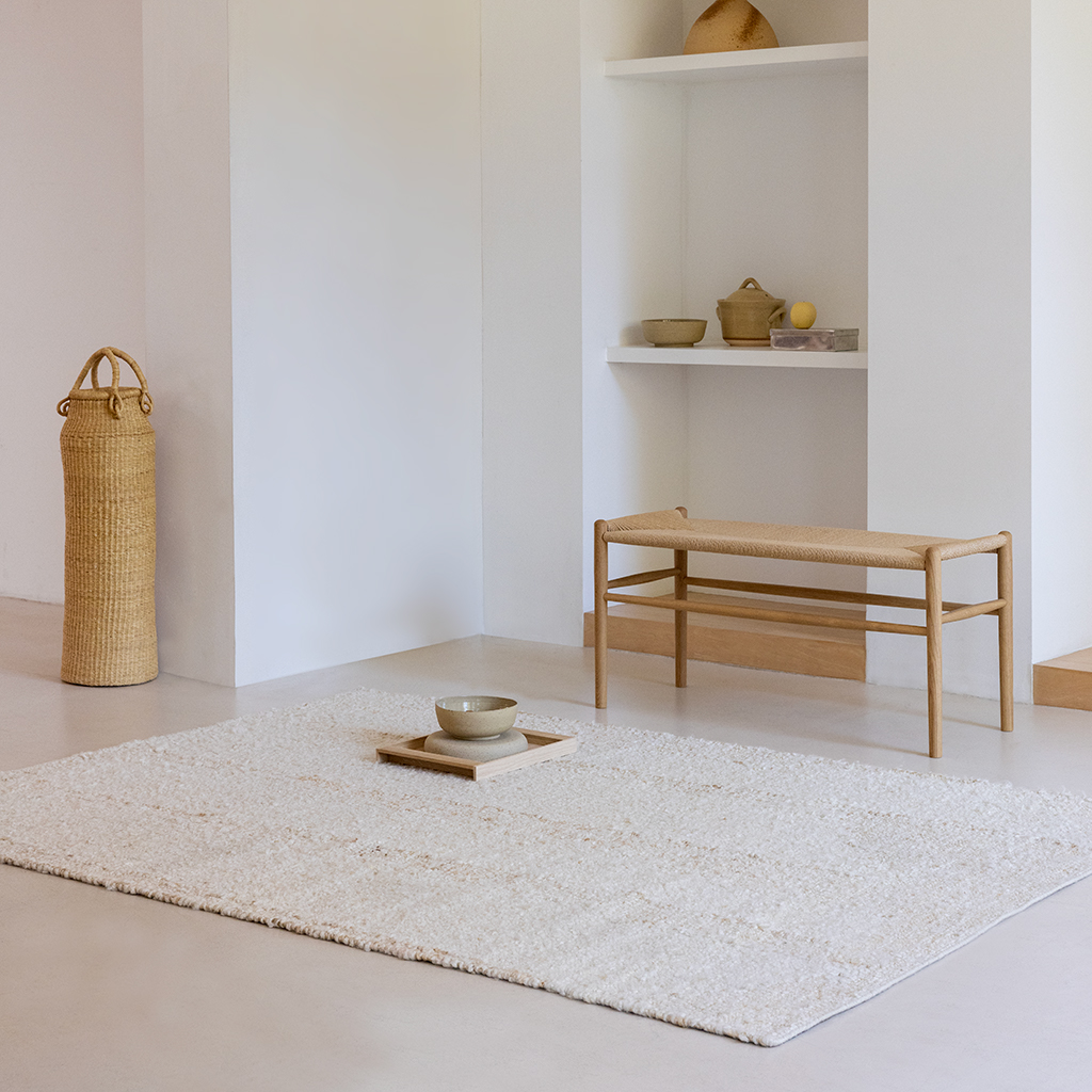 Tapis Artisan Fondement Laine Blanche | Taille: 160 x 230 cm