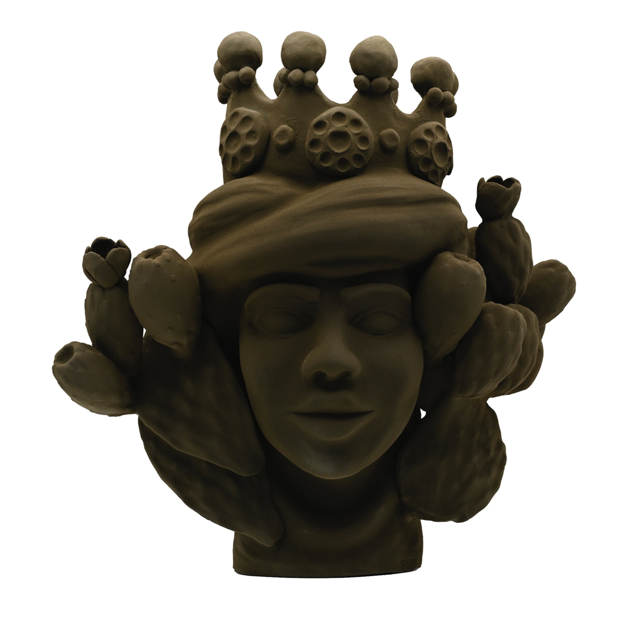 Sculpture Tête De Maure Marron