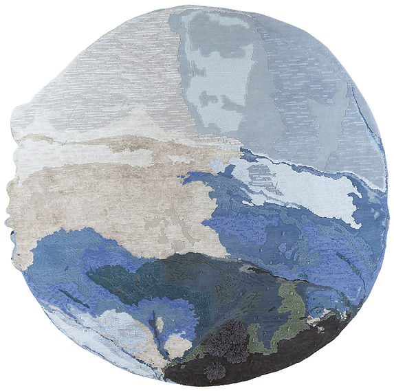 Tapis Bleu Exclusif Noué Main