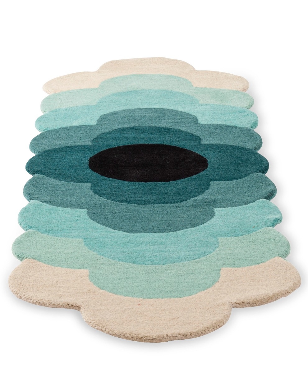 Tapis Optical Flower Sarcelle