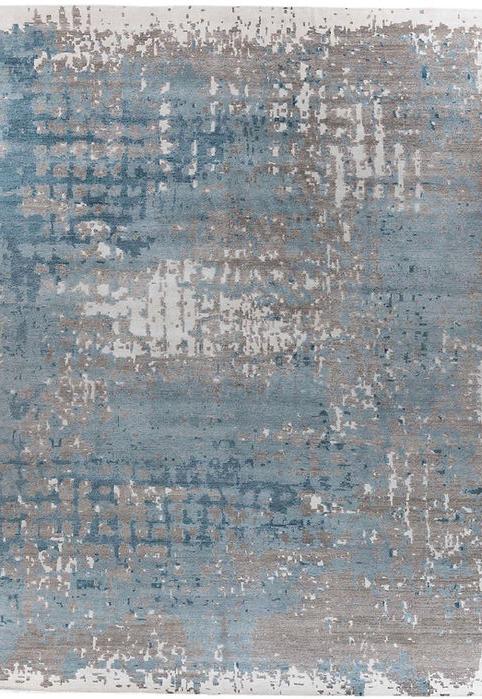Tapis Abstrait Indien en Soie de Bambou