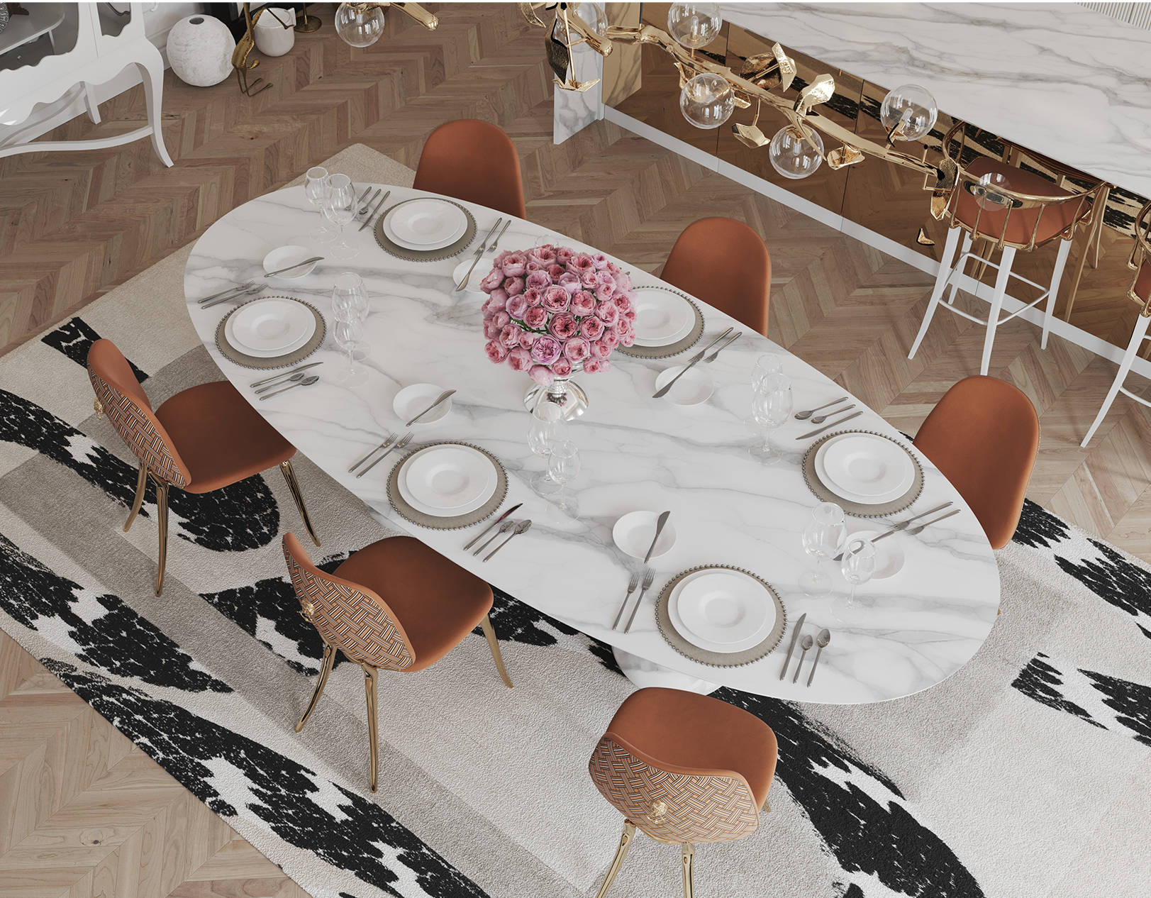 Grande Table Ovale Estremoz Obsidienne
