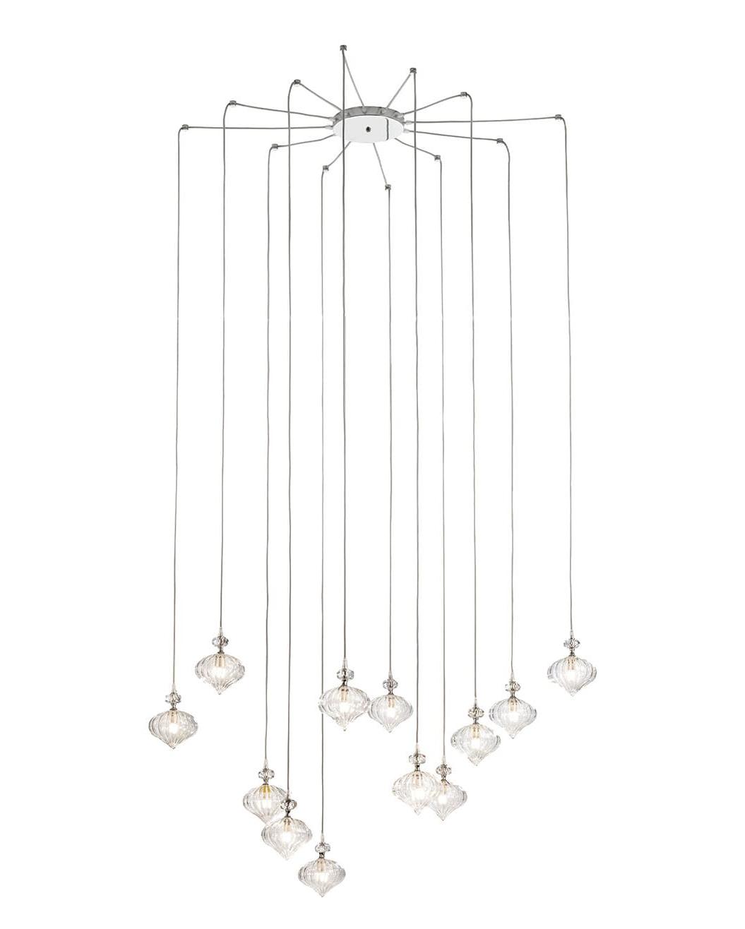 Lustre Murano 12 Lumières en Verre Soufflé