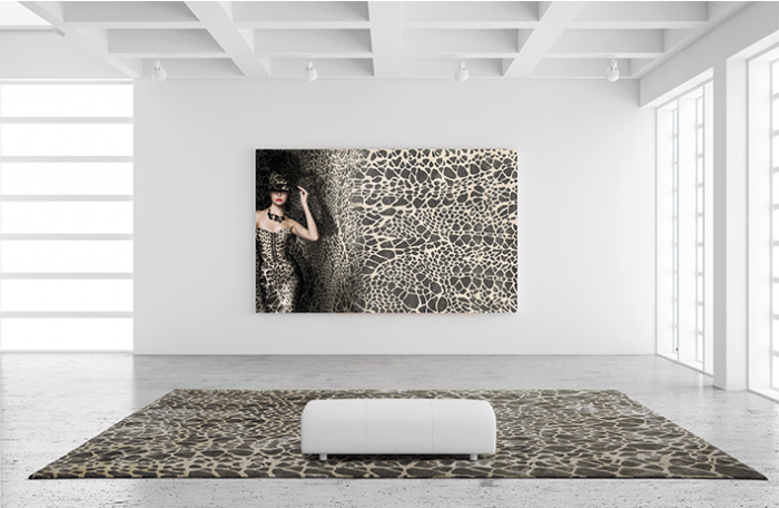 Tapis Diamant Beige / Gris Noué à la Main