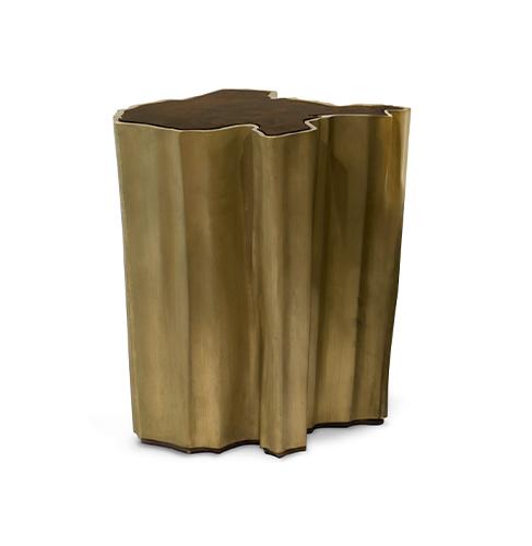 Petite Table d'Appoint à Bord Naturel