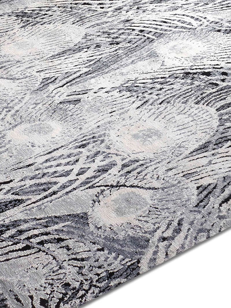 Tapis Plumes Bleu Gris