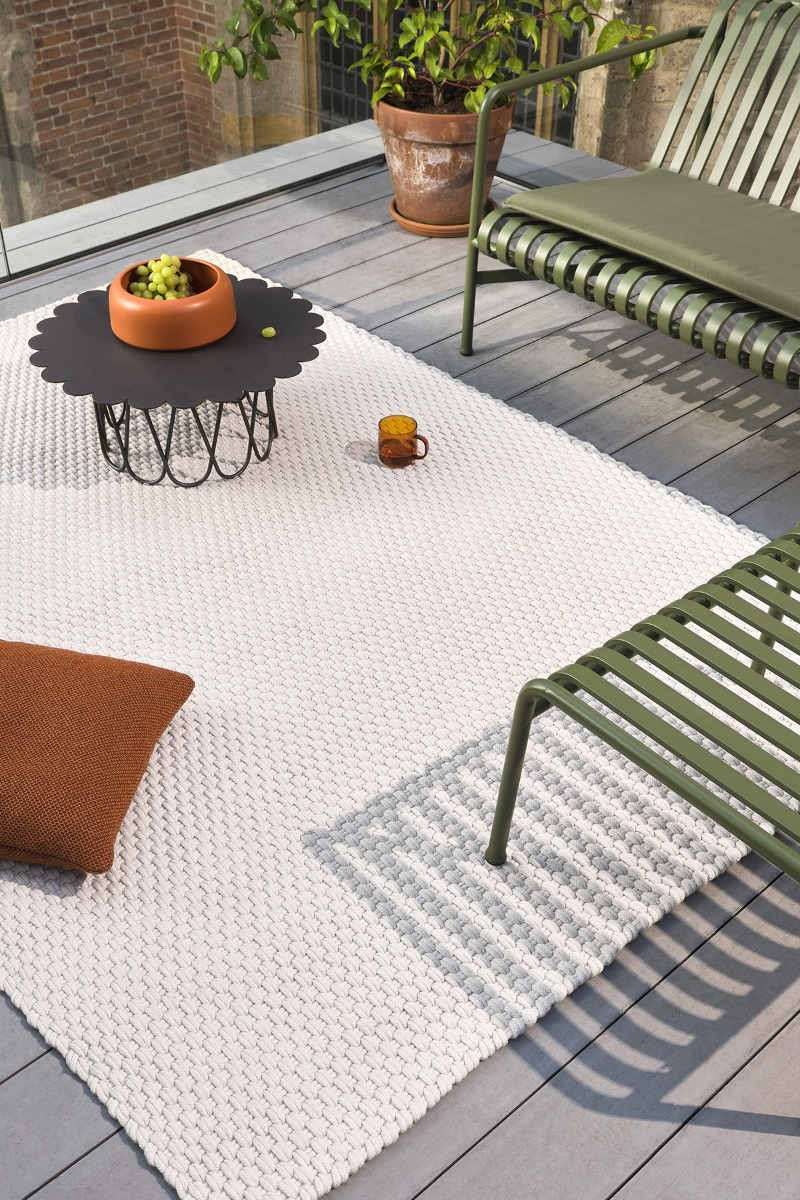Tapis d’extérieur Lace Sable Blanc | Taille: 140 x 200 cm