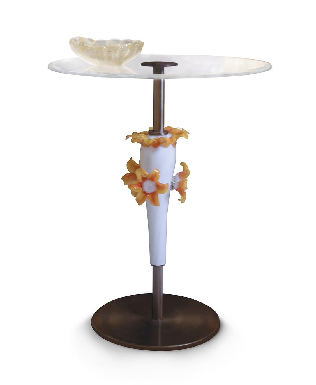 Table d'appoint avec plateau en verre de Murano