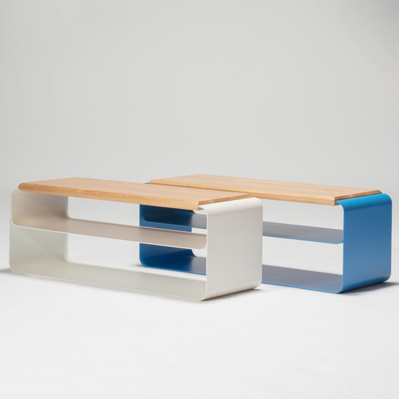Banc Contemporain Bois &amp; Métal (Var. 2) - 2