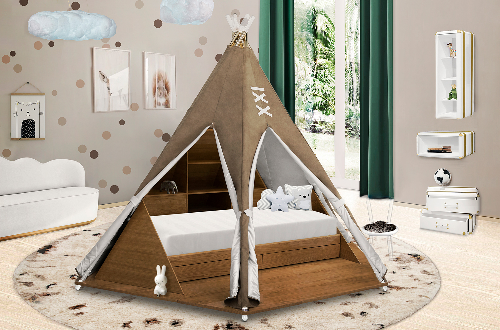 Lit Teepee Room