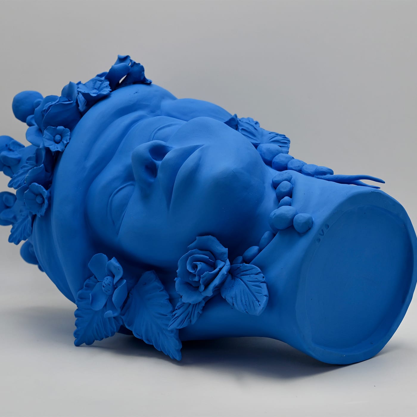 Sculpture Tête De Maure Bleu