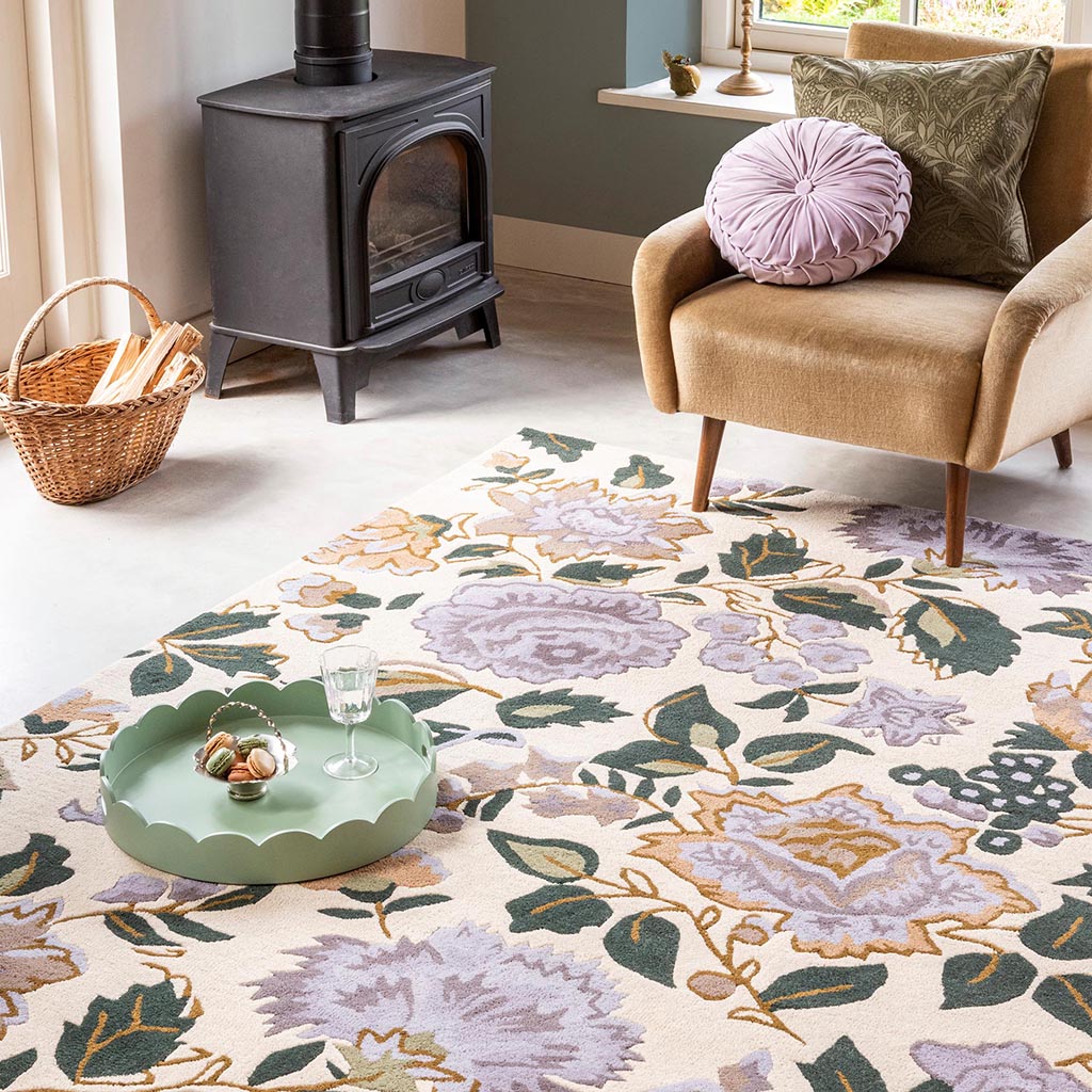 Tapis Wendling Floral Bruyère Pourpre