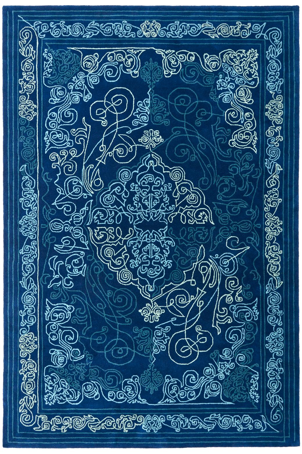 Tapis One-Stroke Bleu