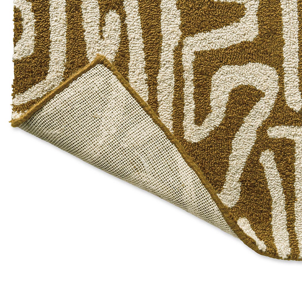 Tapis Mélodique Ocre/Or Extérieur | Taille: 140 x 200 cm